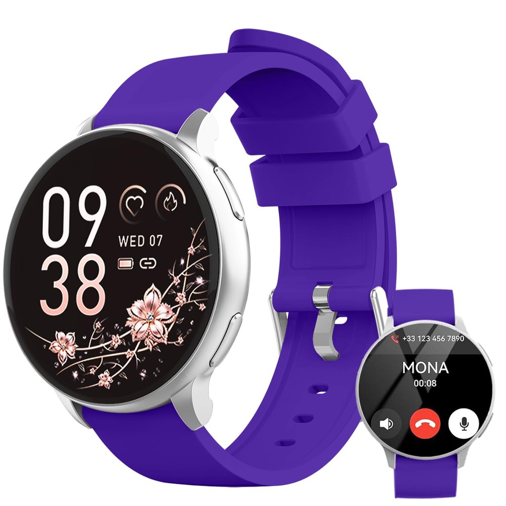 Blintok Smart Watch for Men Women Fitness Tracker with 100+ Sport Modes,Activity Trackers for iOS/Android Waterproof/Heart Rate/Sleep/Steps Monitor/Pedometer Monitor Monitor (Silver+Purple)