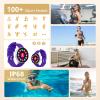 Blintok Smart Watch for Men Women Fitness Tracker with 100+ Sport Modes,Activity Trackers for iOS/Android Waterproof/Heart Rate/Sleep/Steps Monitor/Pedometer Monitor Monitor (Silver+Purple) view 3