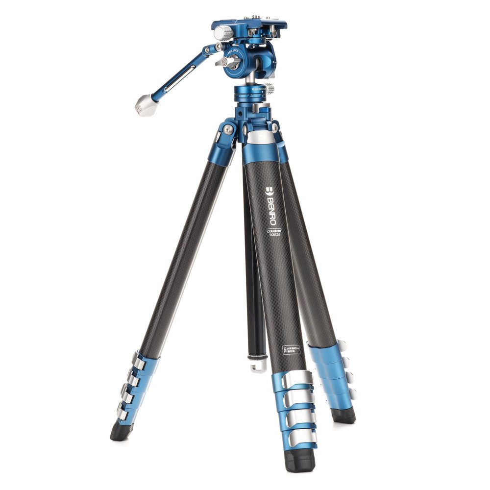 Benro CyanBird CF 2 Series Carbon Fiber 5-Section Travel Tripod with FS20PROC501 Hybrid Photo/Video Head Lightweight, Compact, Multi-Angle Support for Creators (TCBC25FS20P501)