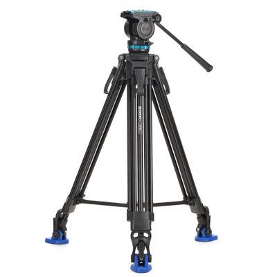 Benro A572LL Lightning Lock Aluminum Tripod with 60mm Bowl and KH Fluid Video Head, Fast Lever-Lock Legs and Stable Support for Photo and Video Production (A572LLKH)