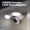 Ring Floodlight Cam Pro, Wired (newest model), Home or business security, Retinal 4K with wide-angle video, 10x Enhanced Zoom, and 2000 Lumen Floodlights, White view 3