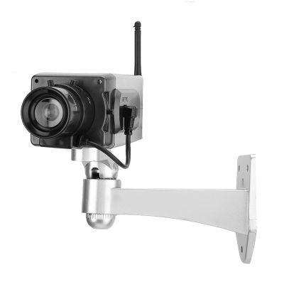 Fake Camera, Dummy Camera Fake Camera LED Flashing Light Outdoor Indoor Power Simulation Fake Dummy Camera Security CCTV LED Flashing Light Silver