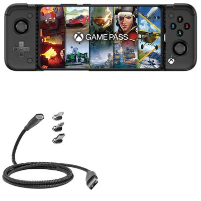 BoxWave Cable Compatible with GameSir X2 Pro - MagnetoSnap PD AllCharge Cable (100W), Magnet Charging Braided USB Type-C Micro - Jet Black