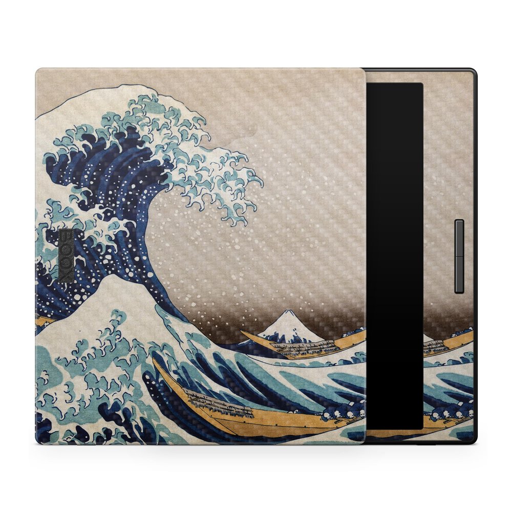 Carbon Fiber Tablet Skin Compatible with BOOX Go Color 7 (2024) - Great Wave of Kanagawa - Premium 3M Vinyl Protective Wrap Decal Cover - Easy to Apply | Crafted in The USA by MightySkins