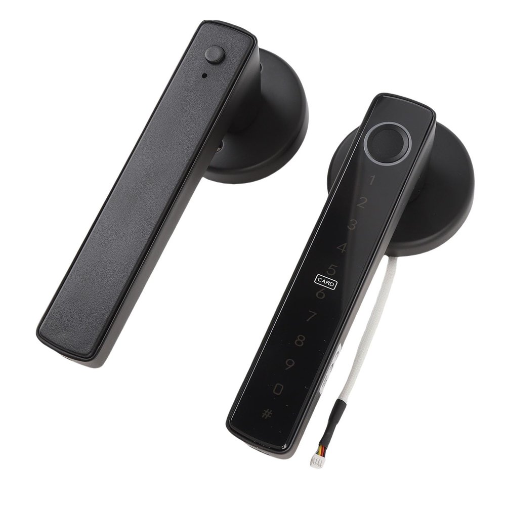 Fingerprint Door Lock, Accuracy Remote Control Smart Door Handle Lock with APP IC Cards Codes Keys Fingerprints, for Bedroom Home Hotel Office Apartment