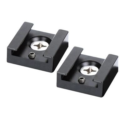 Tofficu 2pcs Cold Shoe Mount Adapter Durable Quick Release Flash Stand Bracket for Cameras Compatible with Threaded for Photography Accessories Black