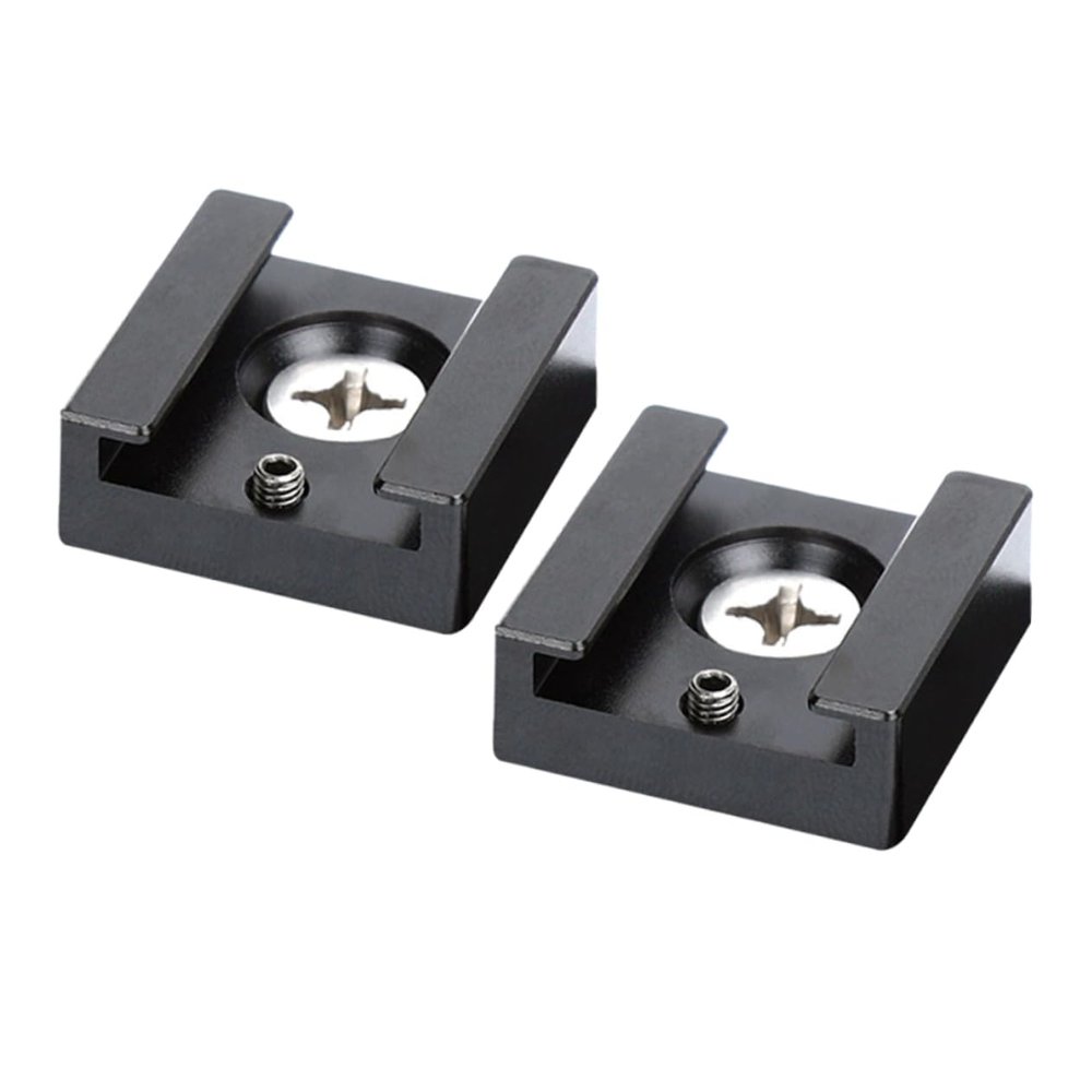 Tofficu 2pcs Cold Shoe Mount Adapter Durable Quick Release Flash Stand Bracket for Cameras Compatible with Threaded for Photography Accessories Black