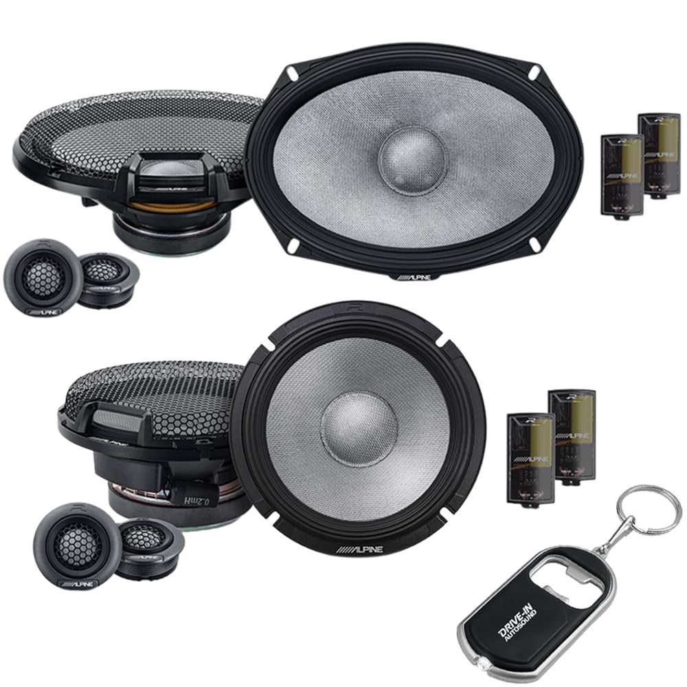 Alpine Next-Generation R-Series R2-S69C 6"x9" 2-Way Component Speakers and R2-S65C 6.5" 2-Way Component Speakers