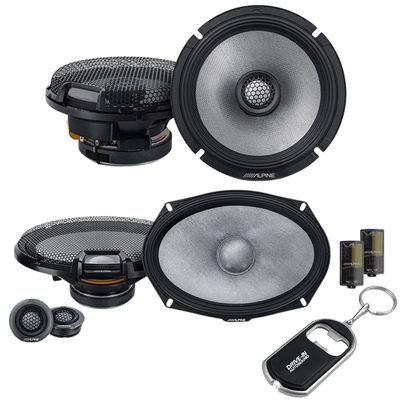 Alpine R-Series 2-Way R2-S65 6.5" Coaxial Speakers and R2-S69C 6"x9" Component Speakers