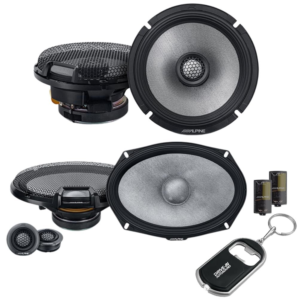 Alpine R-Series 2-Way R2-S65 6.5" Coaxial Speakers and R2-S69C 6"x9" Component Speakers
