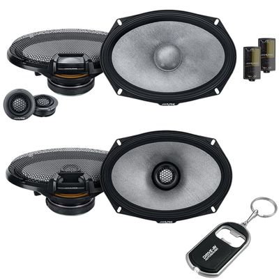 Alpine Next-Generation R-Series R2-S69C 6"x9" 2-Way Component Speakers and R2-S69 6"x9" 2-Way Coaxial Speakers
