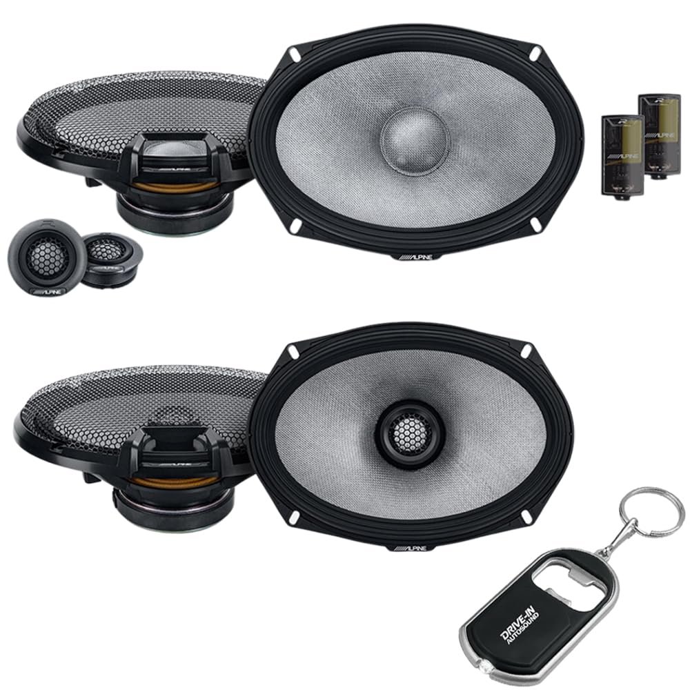 Alpine Next-Generation R-Series R2-S69C 6"x9" 2-Way Component Speakers and R2-S69 6"x9" 2-Way Coaxial Speakers