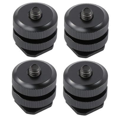 FELTECHELECTR 4pcs Hot Shoe Mount Adapter for Camera Mounts Flash Holder Tripod Screw Replacement for DSLR Camcorder