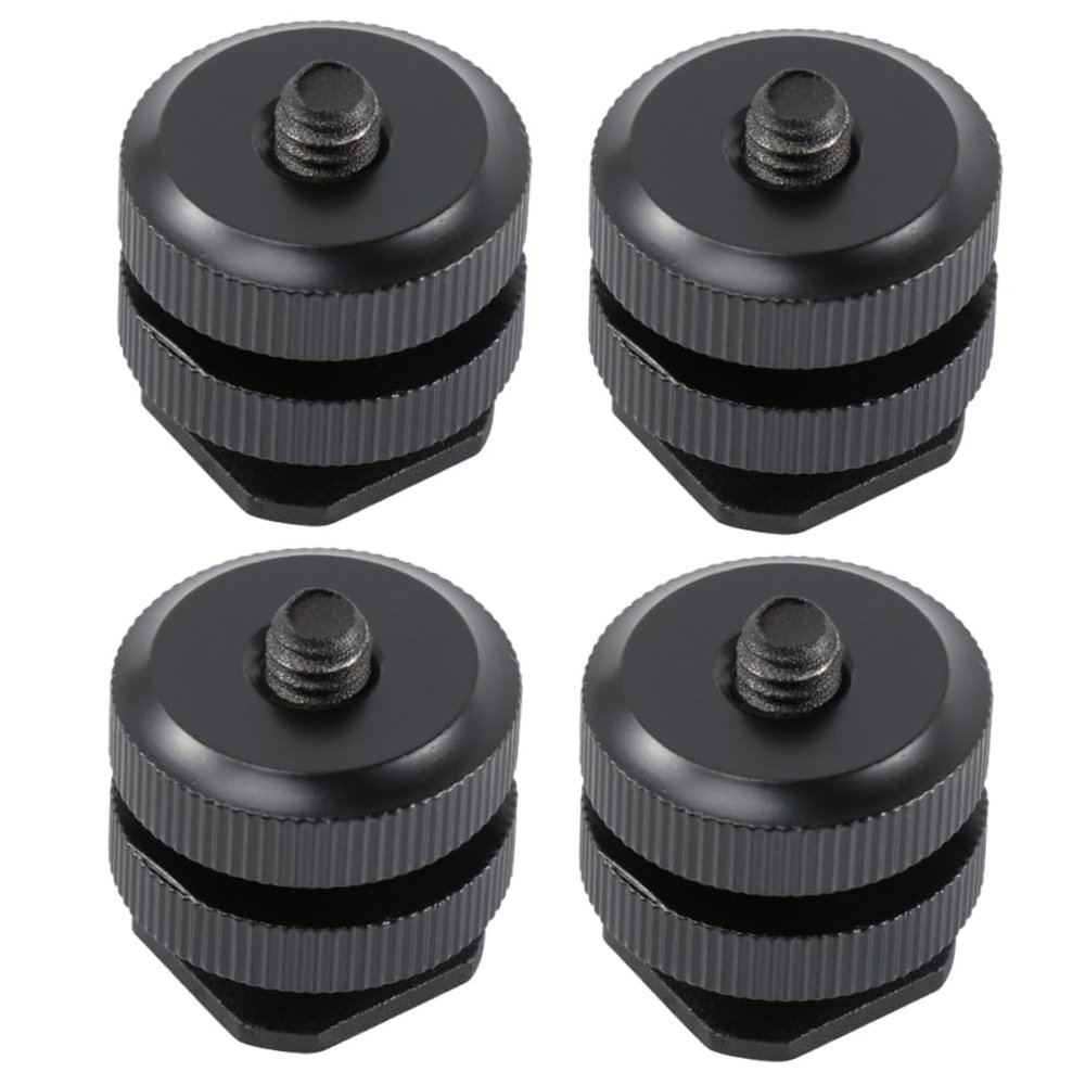 FELTECHELECTR 4pcs Hot Shoe Mount Adapter for Camera Mounts Flash Holder Tripod Screw Replacement for DSLR Camcorder