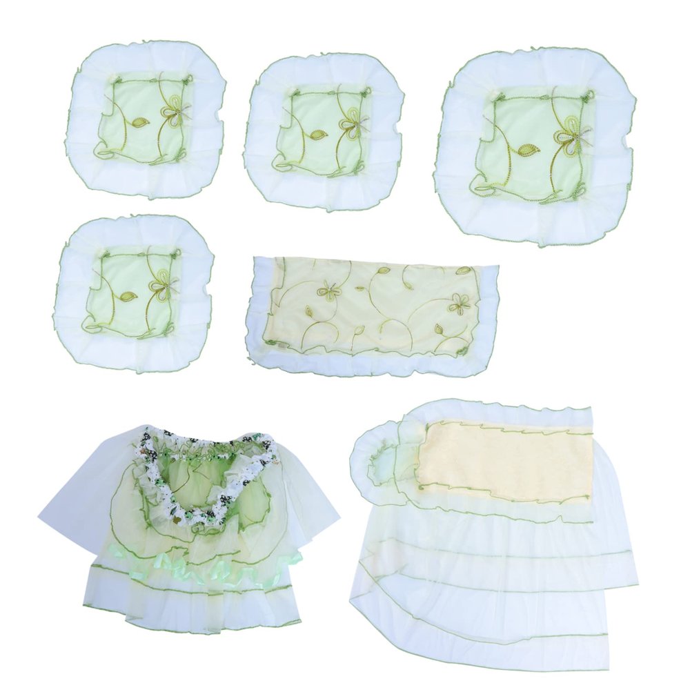 CAXUSD 7pcs Lace Computer Cover Set Butterfly Pattern Dust Protector for Desktop Monitor Keyboard and Accessories Reusable Lightweight Material Office