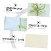 CAXUSD 7pcs Lace Computer Cover Set Butterfly Pattern Dust Protector for Desktop Monitor Keyboard and Accessories Reusable Lightweight Material Office view 2
