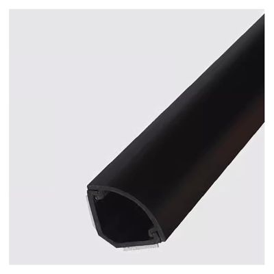 Corner Channel Cable Raceway, Self-Adhesive PVC Wires Protector Cords Management Hider For Home Office Shop Stage Warehouse Floor Wall Lines Speaker Audio Video Media Stereo Network TV Cables(Black,NO