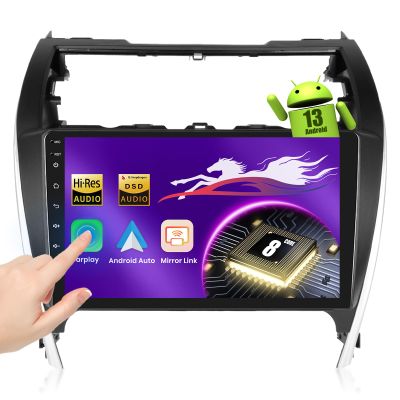 Qualcomm 8 Core 4G+64G Car Stereo for Toyota Camry 2012 2013 2014 with 5G WIFI/10.1" 1280P QLED Touchscreen, Android Car Radio Wireless Carplay Android Auto BT5.1/DSP/Hi-Res/SWC/GPS/OTA +Backup Cam