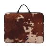 Red Brown Cowhide Print 14in Laptop Case With Thick Pearl Cotton Padding For Daily Travel, Business Trips, And Commuting view 1