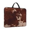 Red Brown Cowhide Print 14in Laptop Case With Thick Pearl Cotton Padding For Daily Travel, Business Trips, And Commuting view 2