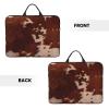 Red Brown Cowhide Print 14in Laptop Case With Thick Pearl Cotton Padding For Daily Travel, Business Trips, And Commuting view 3