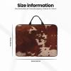 Red Brown Cowhide Print 14in Laptop Case With Thick Pearl Cotton Padding For Daily Travel, Business Trips, And Commuting view 4