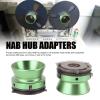 1 Pair Nab Hub Adapters with Lock, 1/4 10 Inch Reel to Reel Tape Nab Hub Adapter, Aluminum Alloy Opener Universal Loading Device for Tape Recorder (Green) view 2