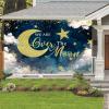 10X10ft We are Over The Moon Baby Shower Decorations Photo Backdrop Photography Background, Moon and Stars Starry Night Celestial Party Backdrops Photo Booth Prop Wall Decor Tablecloth view 4