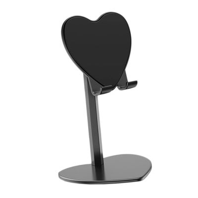 Angoily Heart Shaped Metal Bracket Tablet Holder Phone Stand for Desktop Use Durable Shockproof Design Present for Friends and Family Sleek Black Finish