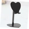 Angoily Heart Shaped Metal Bracket Tablet Holder Phone Stand for Desktop Use Durable Shockproof Design Present for Friends and Family Sleek Black Finish view 2