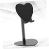 Angoily Heart Shaped Metal Bracket Tablet Holder Phone Stand for Desktop Use Durable Shockproof Design Present for Friends and Family Sleek Black Finish view 3