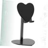 Angoily Heart Shaped Metal Bracket Tablet Holder Phone Stand for Desktop Use Durable Shockproof Design Present for Friends and Family Sleek Black Finish view 4