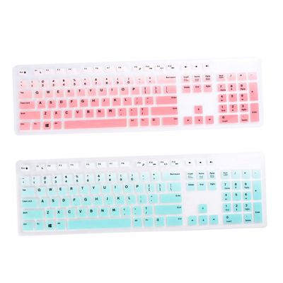 CAXUSD 2Pcs Gradient Pink Mint Silicone Keyboard Protector Cover Keyboard Skin Compatible with Easy to Clean for Daily Use