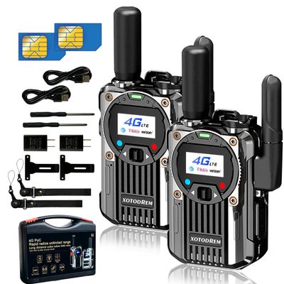 Global POC Walkie Talkies Unlimited Range radios Long Distance Portable AM FM Two Way Radios 1000 Miles Fast Handheld Radios with Enhanced Antenna for Outdoor & Emergency & Construction. (6)