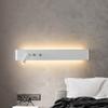 Up Down Wall Light with 2 Switches Modern LED 20W Indoor Long Stripe 3W Reading Lamp Bedroom Bedside Warm 3000K for Living Room Stair Corridor,White view 3
