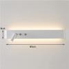 Up Down Wall Light with 2 Switches Modern LED 20W Indoor Long Stripe 3W Reading Lamp Bedroom Bedside Warm 3000K for Living Room Stair Corridor,White view 4