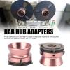 1 Pair Nab Hub Adapters with Lock, 1/4 10 Inch Reel to Reel Tape Nab Hub Adapter, Aluminum Alloy Opener Universal Loading Device for Tape Recorder (Pink) view 2