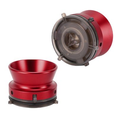 1 Pair Nab Hub Adapters with Lock, 1/4 10 Inch Reel to Reel Tape Nab Hub Adapter, Aluminum Alloy Opener Universal Loading Device for Tape Recorder (Red)