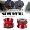 1 Pair Nab Hub Adapters with Lock, 1/4 10 Inch Reel to Reel Tape Nab Hub Adapter, Aluminum Alloy Opener Universal Loading Device for Tape Recorder (Red) view 2