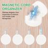 PATIKIL Cable Organizer Holder, 6 Pcs Magnetic Spring Desk Cable Management Clips Adhesive Cord Holder Keepers for Office Desktop Wall Car, White view 3