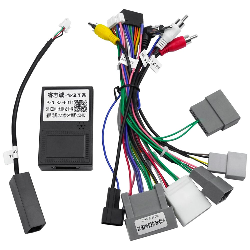 16PIN Car Radio Wiring Harness Aftermarket Stereo Wire Harness with Radio Antenna Adapter Fit for Honda CR-V 2013-2014 2.4L Support Original Steering Wheel Control Backup Camera USB