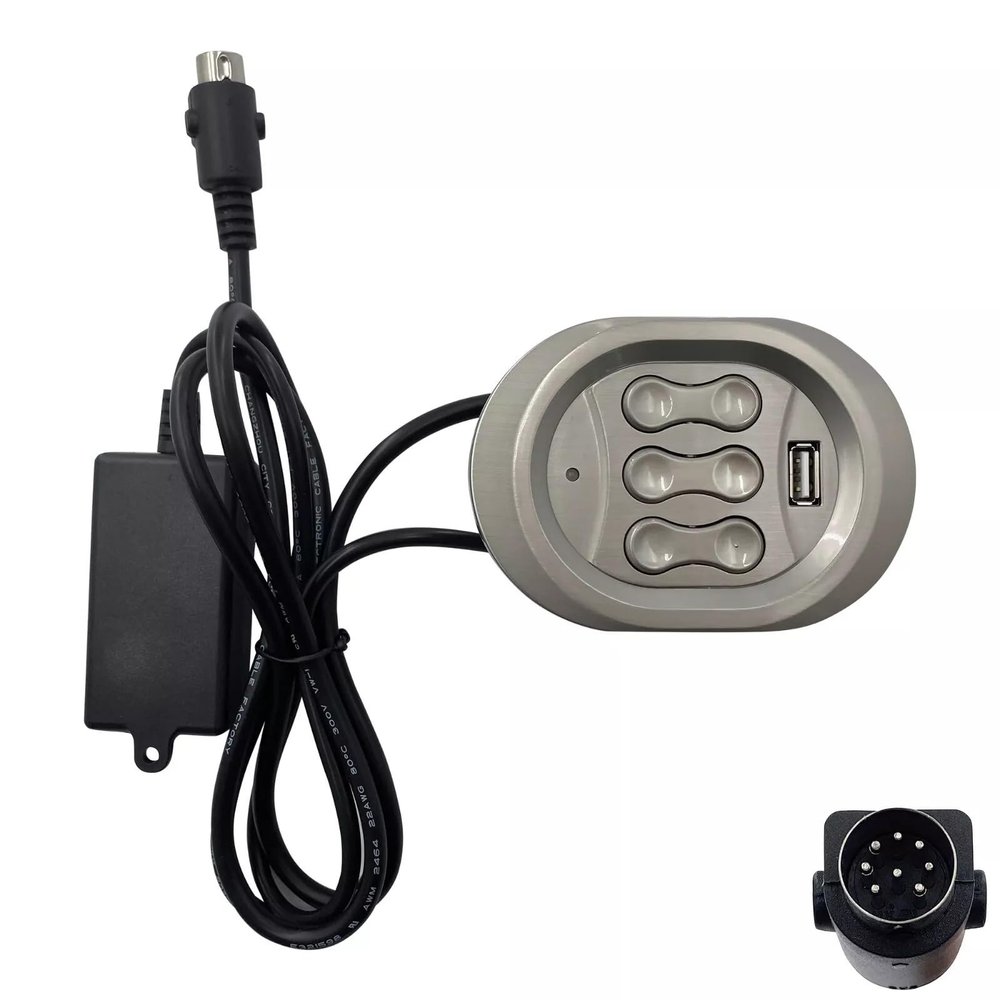 for KDH166A-003 Power Recliner 6 Button 8 Pin Switch Hand Control with USB