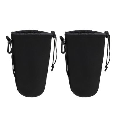 Angoily 2pcs Camera Lens Bag Flexible Lens Pouch Shockproof Insulation Fit for Dslr Cameras
