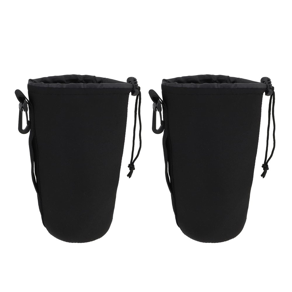 Angoily 2pcs Camera Lens Bag Flexible Lens Pouch Shockproof Insulation Fit for Dslr Cameras