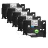 5 Pack 12mm Black On White Label Tapes Compatible with TZe-231 TZe-241 TZe-335 TZe-631 for PT-1180 H110 Label Printers(Black on Silver) view 1