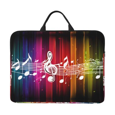 Music Note Print 14in Laptop Case With Thick Pearl Cotton Padding For Daily Travel, Business Trips, And Commuting