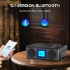 Kuephom Portable CD Player with Speakers: Rechargeable Bluetooth CD FM Radio with Remote - MP3/USB/TF playable with Stereo Sound - Sleep Timer/LCD Display/Earphone Jack - Music Lover/Nostalgia Gift view 4