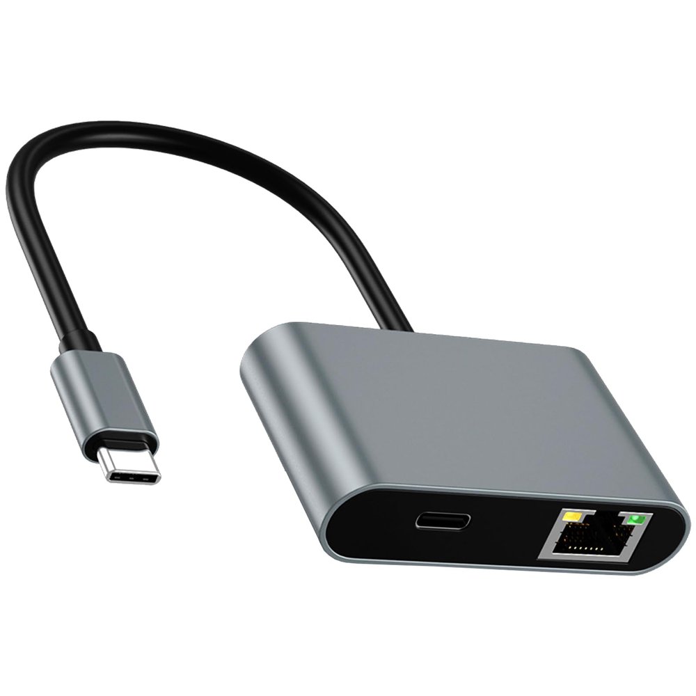 PD60W Fast Chrging USB C Ethernet Adapter 4 in 1 Converter Gigabit Networking Connection for Laptops and Tablets
