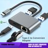 PD60W Fast Chrging USB C Ethernet Adapter 4 in 1 Converter Gigabit Networking Connection for Laptops and Tablets view 4
