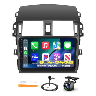 4+64GB Android Car Stereo for Toyota Corolla 2009 2010 2011 2012 2013 Android Auto, 9-Inch Touch Screen Car Radio Wireless Carplay with DSP/BT/WiFi/EQ/Mirror Link/GPS+Backup Camera